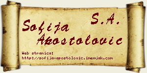 Sofija Apostolović vizit kartica